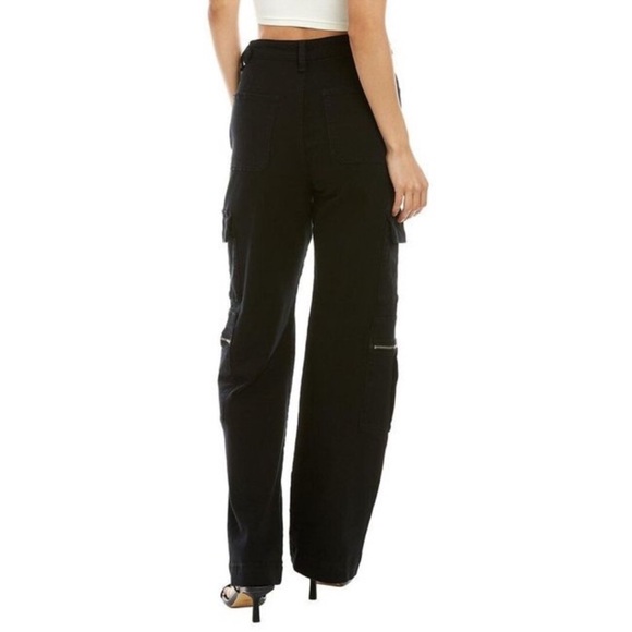 WeWoreWhat Black Utility Stretch Twill Denim Straight Leg Jean with Buckle - Picture 2 of 8